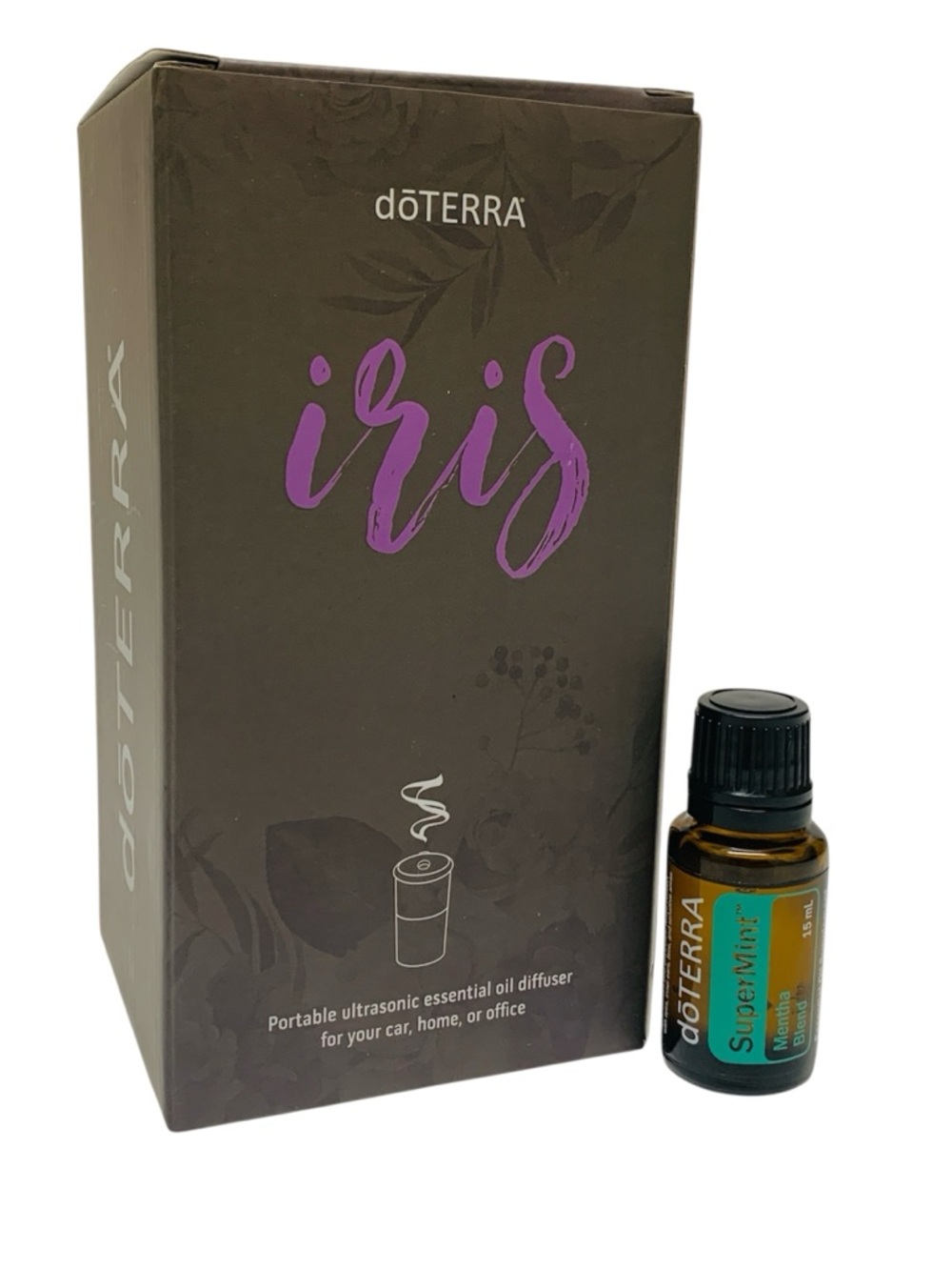 doTERRA Iris Portable Ultrasonic Essential Oil Diffuser w/ USB & SuperMint Oil
